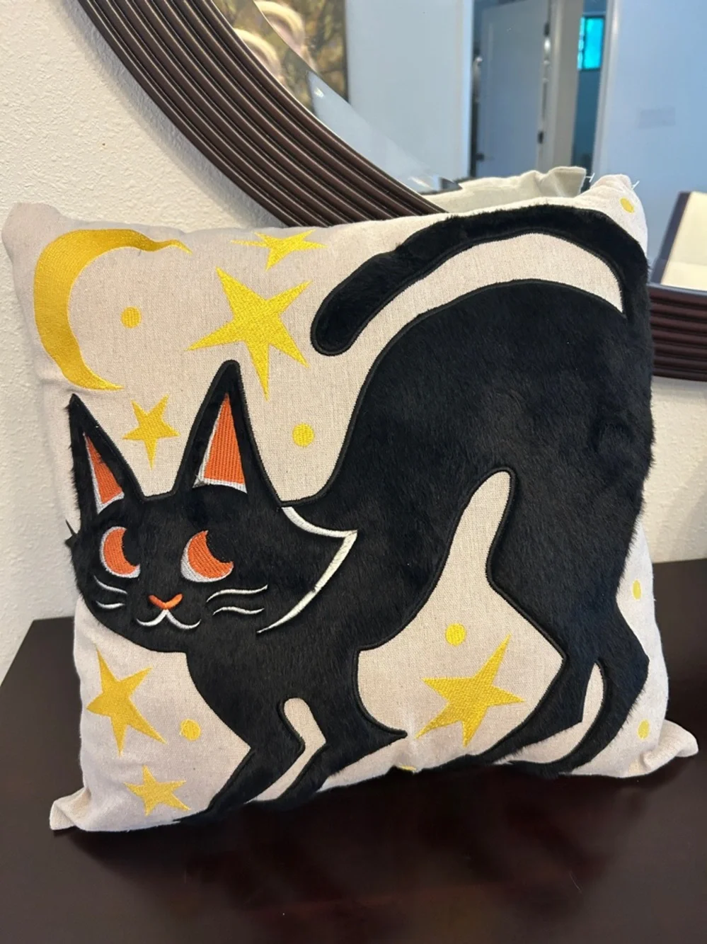 NWOT Celebrate Together™ Black Cat and Stars Throw Pillow